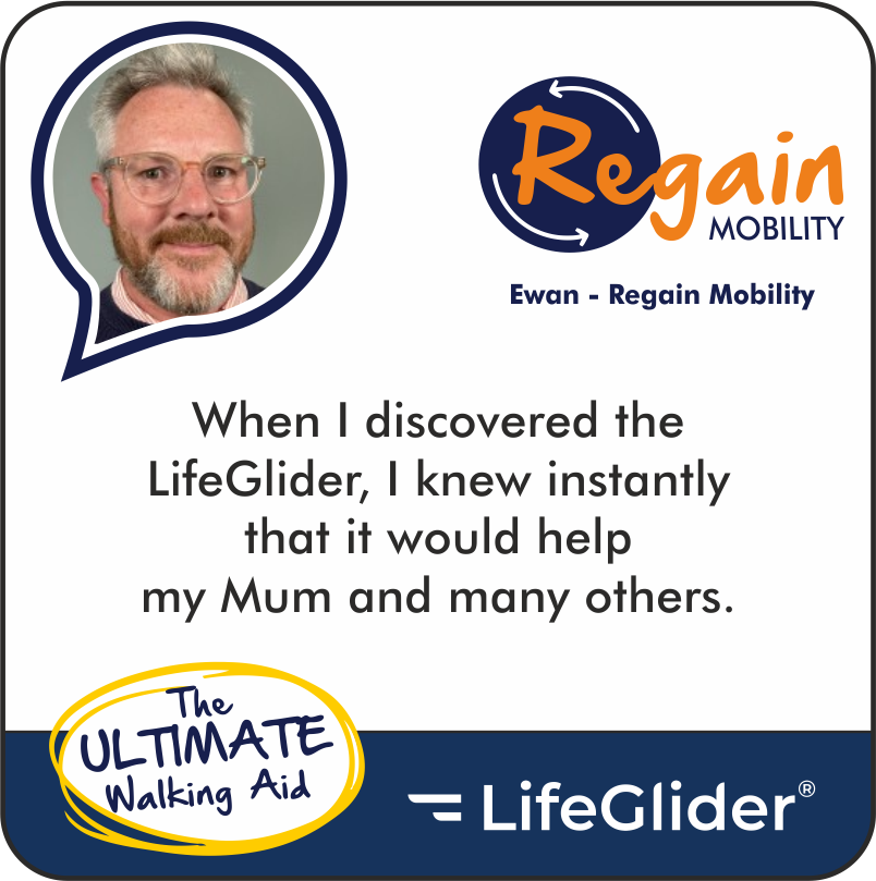 Ewan from Regain Mobility discussing LifeGlider