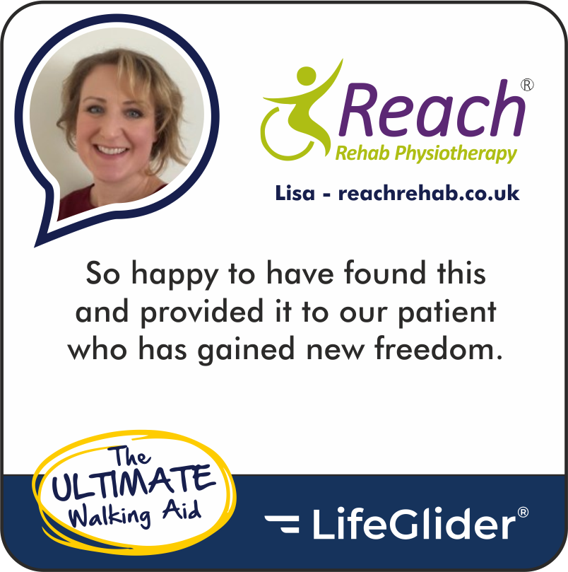 Lisa from Reach Rehab Physiotherapy discussing LifeGlider