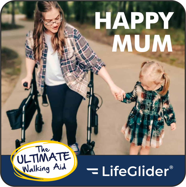 Parent using LifeGlider while holding a child's hand